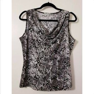 Vintage Gypsy Python Snake Print Cowl Neck